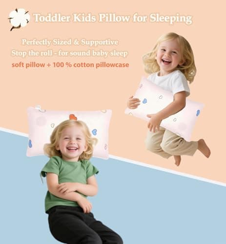 cutie pumpkin Toddler Pillow for 2,3,4,5 Years Old with Pillowcase-11”x 17”-Machine Washable Soft Hypoallergenic Cotton Kids Pillows,Small Toddler Pillow for Sleeping,Travel,Crib Bed,Nap,Daycare — view 4
