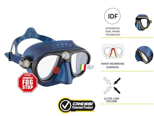 Cressi Calibro Diving Mask - Blue Nery, Uni — view 2