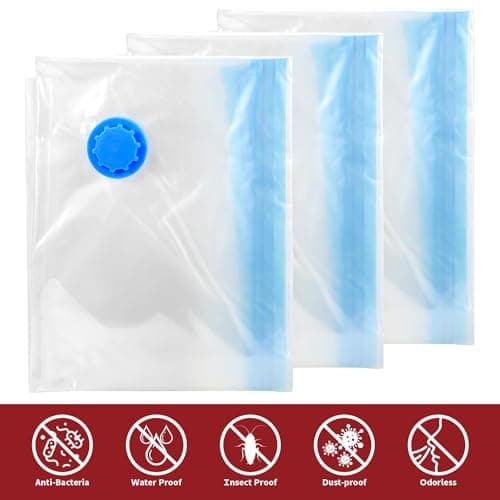 Vinsani Set of 3 Extra Large Jumbo Vacuum Storage Space Saving Bag Transparent Maximum Compression Mould Insect Water and Dust Proof Airtight Compressed Bags 73 X 130cm — view 6