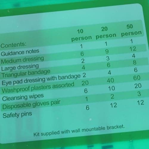 White Hinge Limited HSE Approved Wall Mountable Hard Case First Aid Kit 1-10 Person — view 6