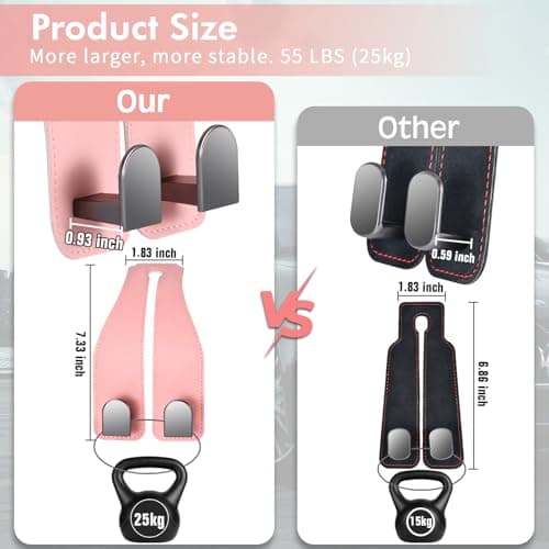 Car Hooks for Headrest, Leather Car Seat Back Storage Organizer Interior Accessories, More Wide & Deep Auto Seat Hook Hangers for Purse Umbrellas Handbag Clothes Coats Grocery Bags (Pink-4 Pack) — view 5