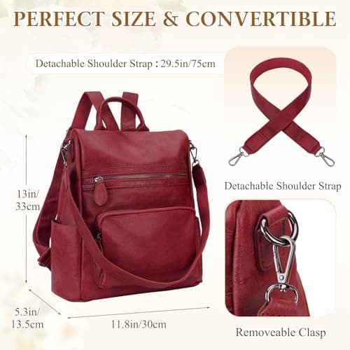 RAVUO Women Backpack,Fashion Faux Leather Anti-theft Ladies Rucksack Bag — view 2