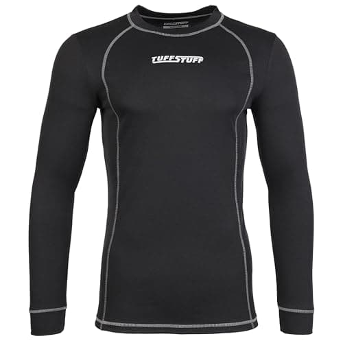 TuffStuff - Basewear Mens Long Sleeve Black Thermal T-Shirt, Large - Lightweight Easywarm Base Layer, 4-Way Stretch, Breathable, Moisture Wicking & Quick Drying - Ideal for Cold Weather & Layering