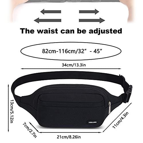 Yooluan Waterproof Bum Bag Waist Fanny Packs 4 Zip Pockets Travel Hiking Outdoor Sport Running Belt Holiday Hiking Doggy Bag Money Hip Pouch — view 3