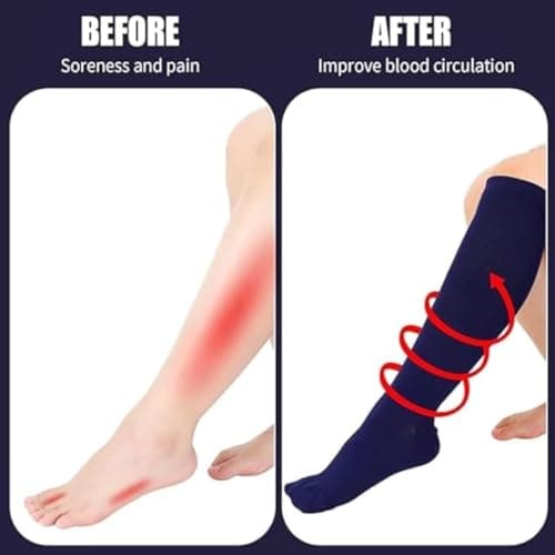 Compression Flight Socks for Men & Women Graduated Support Stockings for Travel, Work & Pregnancy Reduce Swelling & Improve Circulation (Grey, Small/Medium) — view 4