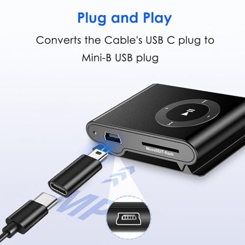 Mepsies USB C to Mini USB Adapter, Type C Female to Mini USB2.0 Type-B Male — view 3