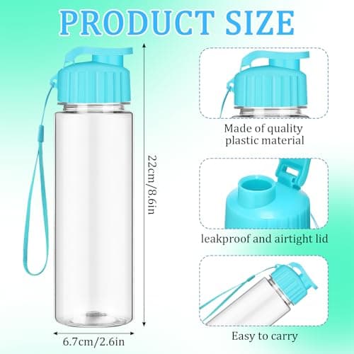 20 Pack Plastic Water Bottles Bulk, 500ml Sports Drink Bottles for Kids — view 2