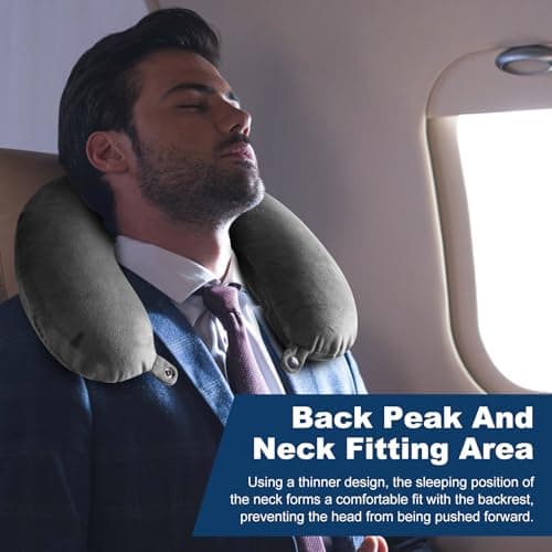kierain Travel Pillow Memory Foam Neck Pillow for Travel Support Pillow Luxury Compact Lightweight Quick Pack for Camping Sleeping Rest Cushion (Gray) — view 6