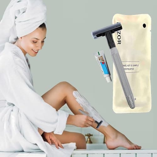 10Pack Sensitive Skin Multipurpose Hotel Disposable Razors Kit With Shave Cream; Individually Wrapped Hypoallergenic Manual Shave Set for Guests; Travel Shaving Razor for Hotel,Travel, Daily Use — view 5