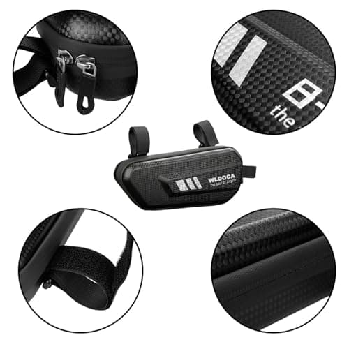 WLDOCA 2-Pack of Waterproof EVA Motorcycle Side Bags - 2L Triangle Tool Bags for Touring and Commuting on Motorbikes with Rack Compatibility,Black,A — view 3