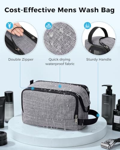 WANDF Waterproof Nylon Travel Toiletry Bag, Lightweight Portable Wash Bag Dopp Kit, Multifunctional Cosmetic Organizer Bag for Men & Women — view 4
