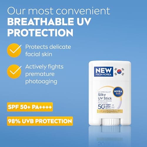 NIVEA SUN Breathable UV Specialist Silky UV Sun Stick SPF 50+ (15g), Lightweight and Non-Greasy Sunscreen, Invisible on All Skin Tones, Korean Stick Technology — view 2