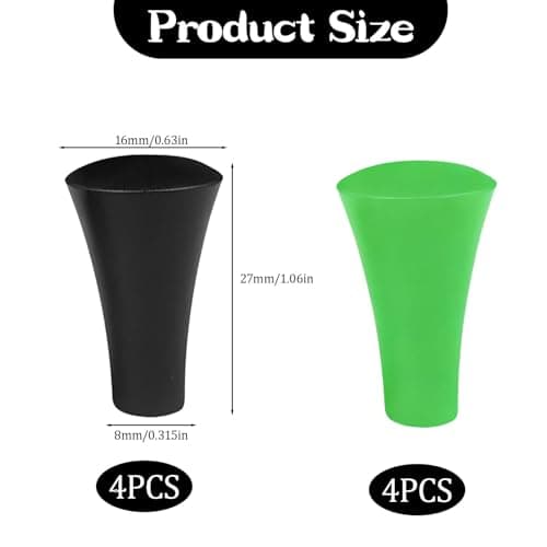 8 Pack Rubber Cap Silicone Tips Replacement Parts Piece,Silicone Cap Sets,Mobile Phone Holder Rubber Tips Fits for Ram X-Grip Mounts,Non-Slip Phone Holder Accessories (4 Black + 4 Green) — view 2