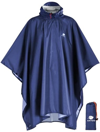 ANYOO Waterproof Rain Poncho Lightweight Reusable Adult Unisex Multi-use