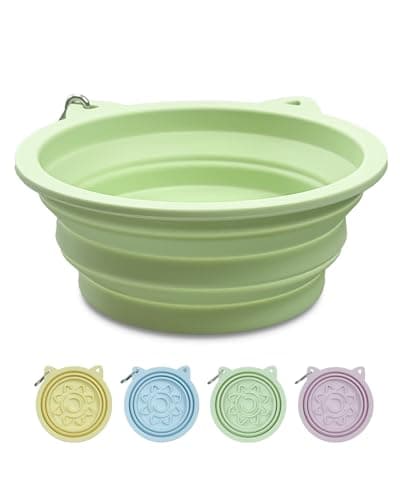 ETIALURE Collapsible Dog Bowl, Portable Dog Travel Bowl for Hiking (Green)