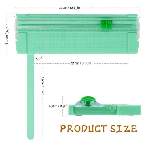 Mini Paper Cutter,Paper Trimmer Guillotine A4 A5 with Automatic Security Safeguard for Paper Label Card, Craft Paper and Photos (Green) — view 2
