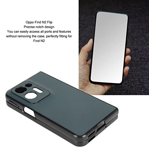Aramox Genuine Leather Phone Case for Find N2, Slim Shockproof (Green) — view 2