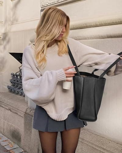 befen Black Handbags for Women Large Tote Bag with Zip for Travel — view 2