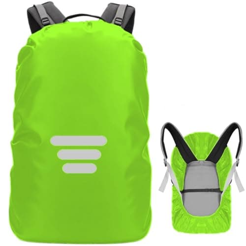 SHOCHX Waterproof Backpack Rain Cover with Three Reflective Strap, 1 Adjustable Anti Slip Cross Buckle Strap for Anti-Dust and Anti-Theft, Rainproof Snowproof, M for 26-40L Backpack, Green