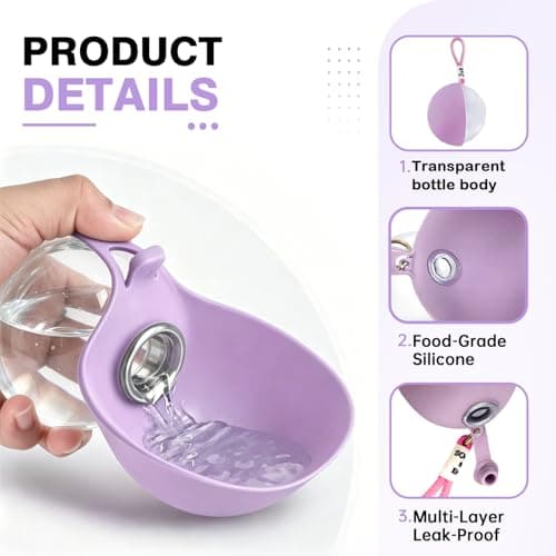 2-In-1 Portable Dog Water Bottle with Bowl 285Ml Silicone Clear Travel Drink Water Bowls for Small Dogs Transparent Collapsible Pet Feeding & Watering Container Supplies for Walking Hiking Travels — view 3