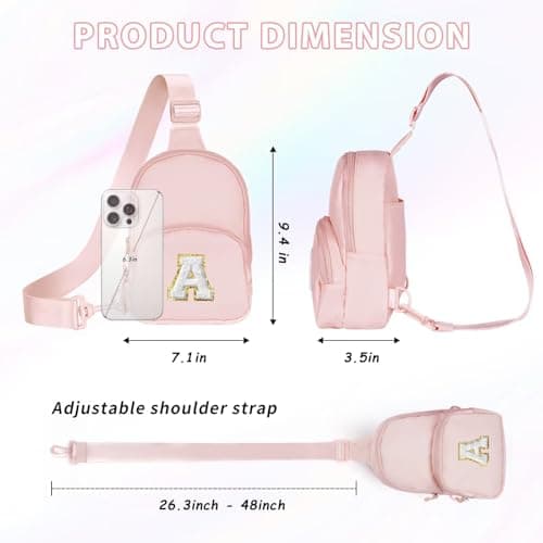 YOOLIFE Gifts for 4 5 6 7 8 9 10 11 12 13 14 15 Year Old Girl - Birthday Gifts for 16th 18th Girl Daughter Sister Niece, Initial Sling Bag Crossbody Bags Fanny Pack Purse for Kids Girls, Purple L — view 3