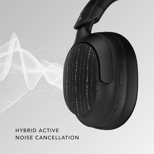 Ludwig Lorbach Opus Hybrid Active Noise Cancelling Headphones, Limited Edition, Over Ear Wireless Bluetooth, 360° Spatial Audio, Mic for Laptop iPhone Android - Liquid Metal Silver — view 3
