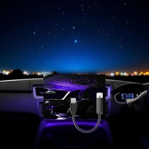 Blue USB Star Projector Night Light,Adjustable Romantic Starry Sky Projector Car Light,Portable Atmosphere Decorative Auto Roof Light for Various Occasions, Home Improvement,Wall Lights Night-Lights — view 3