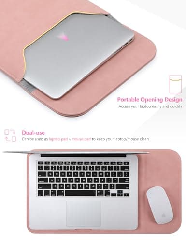 HYZUO 15 Inch Laptop Sleeve Case Bag for MacBook Air 15 M5, Pink — view 4