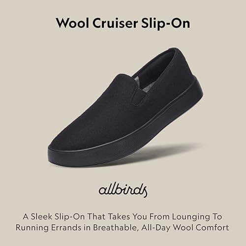 Allbirds Women’s Wool Cruiser Slip-On, Comfortable Everyday Sneaker, Easy On/Off Walking Shoes, Natural Black (Natural Black Sole), 13.5 — view 2