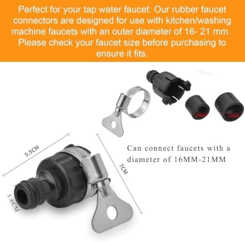 2pcs Universal Rubber Tap Connector 16mm Indoor and Outdoor — view 2