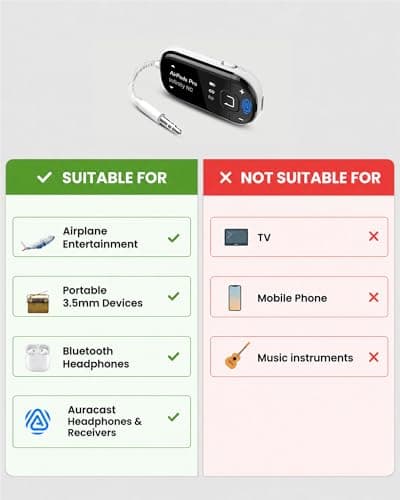 Avantree Voyager - Airplane Bluetooth Adapter with OLED Display — view 4