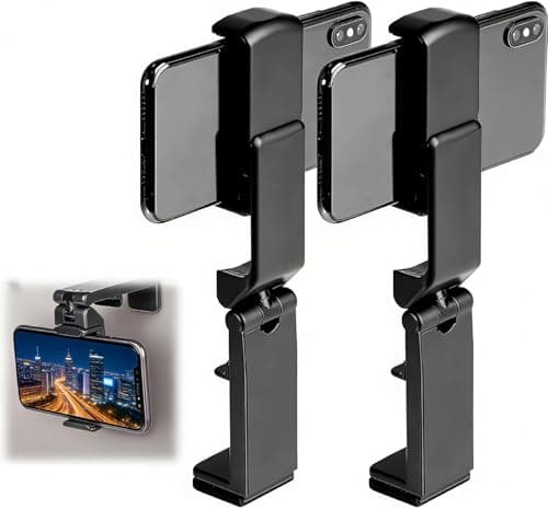 Brilovent Airplane Phone Holder, 2 pcs Foldable Phone Stand for Travel, Adjustable 360° Rotation for Watching and Gaming, Compatible with 4.7-6.9 inch Devices