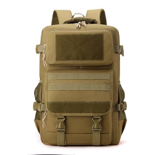 Lawaia 25L Military Tactical Assault Rucksack Combat Daysack for Gym Hiking Trekking Camping Fishing Travel Hunting Outdoor Field Activities Khaki