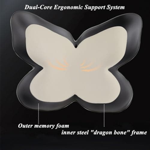 beolur Butterfly Memory Foam Lumbar Support Pillow – Removable Washable Cover, Dual-Core Support for Office & Car(PINK) — view 3