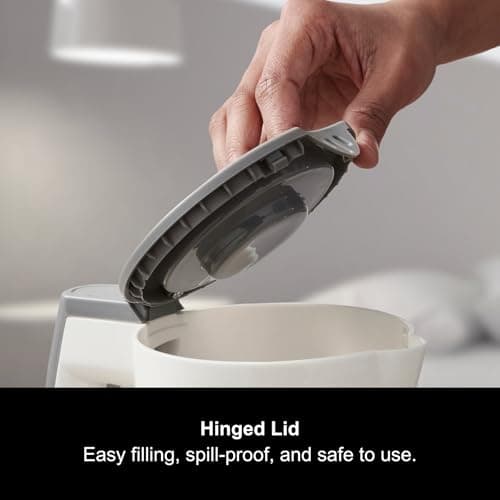 Morphy Richards Compact Travel Jug Kettle, 0.5L, Lightweight, Auto Switch Off, Boil Dry Protection, Hinged Lid, Fits Small Spaces and luggage, includes 2 Cups, White and Grey, 107001 — view 5