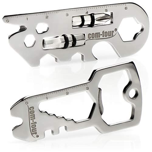 COM-FOUR® 2-piece Multi-Tool Set, Functional Tool Made of Stainless Steel