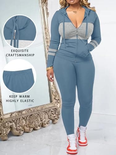 STOLKISS Women 2 Piece Outfits Workout Sets Bodycon Tracksuits Jogger Set — view 2