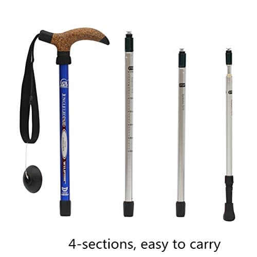BAITER Cork Handle Retractable Aviation Aluminum Alloy Alpenstock Adjustable Telescopic Pole Anti Shock Walking Hiking Stick … — view 6