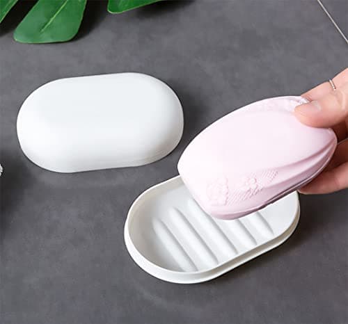 XHNFCU 3 Pack Travel Soap Case - Portable, Waterproof & Leakproof Shower Soap Box - Blue, Pink, White — view 3