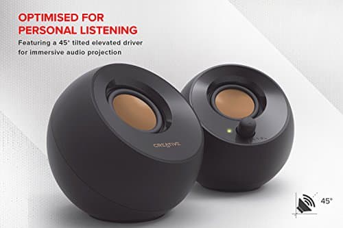 Creative Pebble Modern 2.0 USB powered Compact Speaker Sound System with Clear Sound for Computer, PC, Laptop, Mac - White — view 3