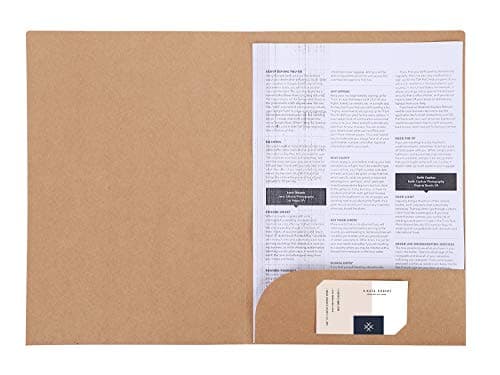 10Pcs A4 Kraft File Folders Foolscap Square Cut Folders Office Insert Presentation Document Folder Holder Reports Project Folders Portfolio Paperwork Organiser with Cards Slot for Office School Travel — view 3