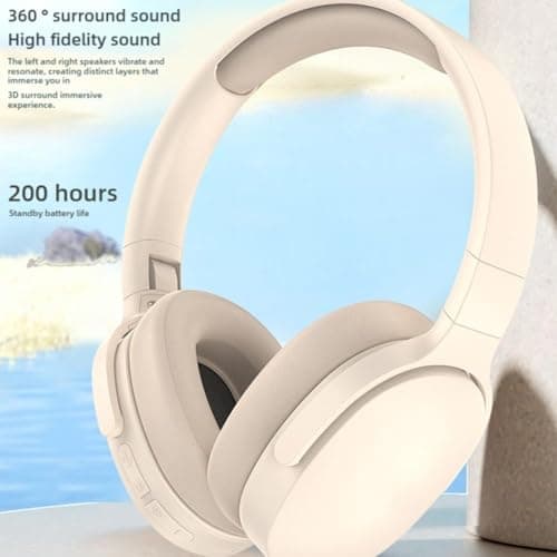 Wireless Headphones, Over Ear Headphones, Foldable Noise Cancelling Headset, Lightweight Comfortable for Travel, Office, Gaming and Music (Orange) — view 6
