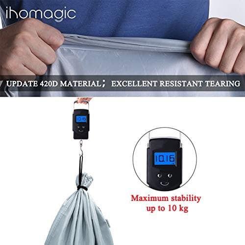 IHOMAGIC Large Travel Laundry Bag, Large Laundry Bag, Wash Me Storage Bag, Hand Washable, Lightweight Bag for Dirty Clothes 120L for Dorm Camp and Apartments Travel, Silver — view 6
