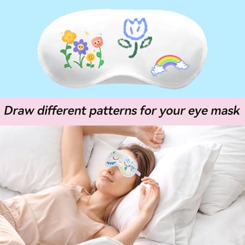 Pengshow Sleepover Party Supplies for Girls, DIY White Eye Masks, 16PCS — view 4