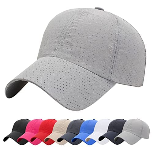 Baynetin Mens Breathable Mesh Baseball Cap,Quick Dry Ultralight Outdoor Sports Hat Adjustable Travel Summer Cap (Grey)