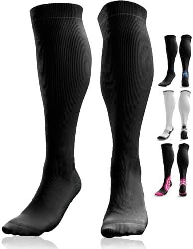 Compression Socks for Flight Travel, Running, Knee High, Women & Men