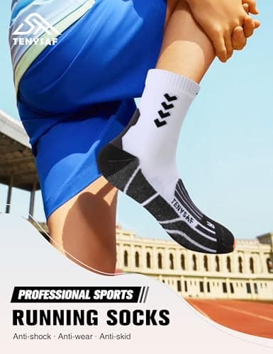 Lounwee Crew Compression Running Socks: 15-20 mmhg Arch Support Compression — view 2