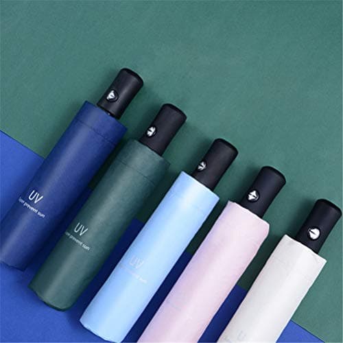 Maibar Sun Umbrella UV Protection SPF 50 Travel Folding Automatic Mini Umbrellas for Women Handbag Size Travel Parasol (Silver White) — view 6