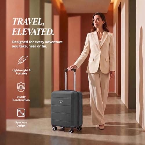 LUGG Jetset 15" Lightweight Cabin Suitcase - EasyJet Underseat Carry On Luggage, ABS Hard Shell, Scratch-Resistant Finish, Secure Lock, Smooth 360° Spinner Wheels (45x33x20cm) — view 2