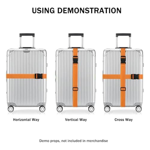 Newthinking Luggage Straps 4 Pack, 3.8x200CM Adjustable Suitcase Straps — view 4